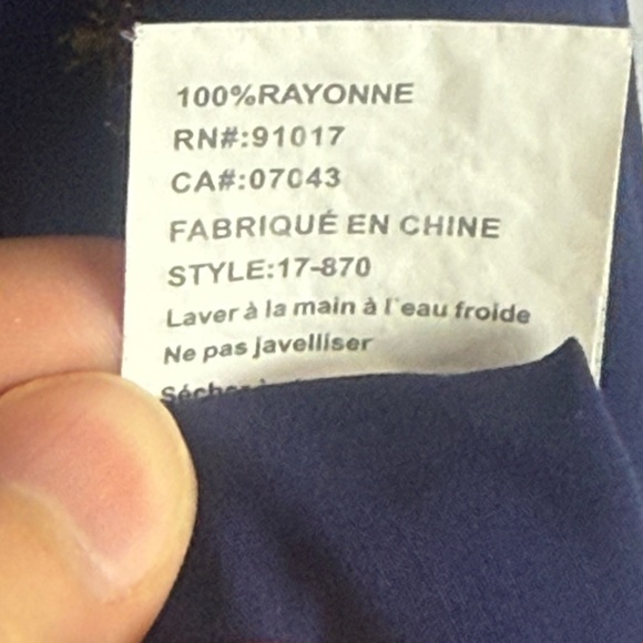 Luna Moon Dragonfly Embroidered Blue Button Down Tunic Size Large - Picture 11 of 12